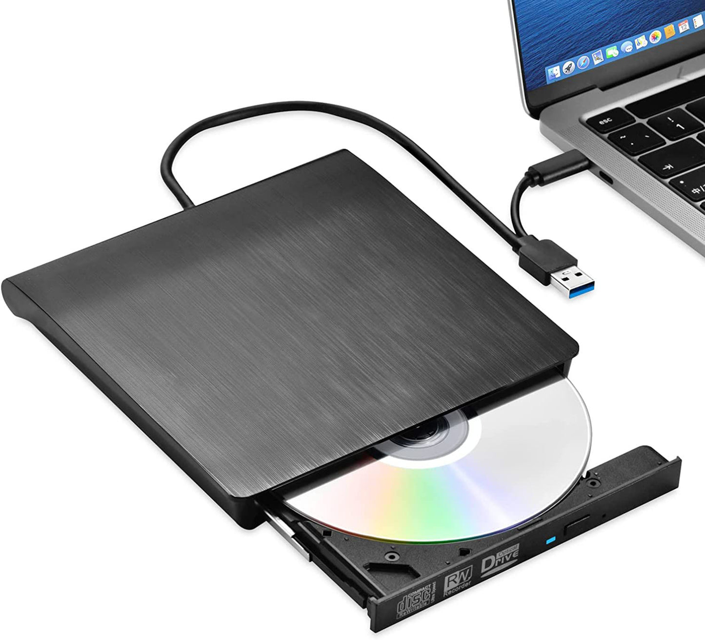 High-Speed USB 3.0 Type C External DVD Drive New CD